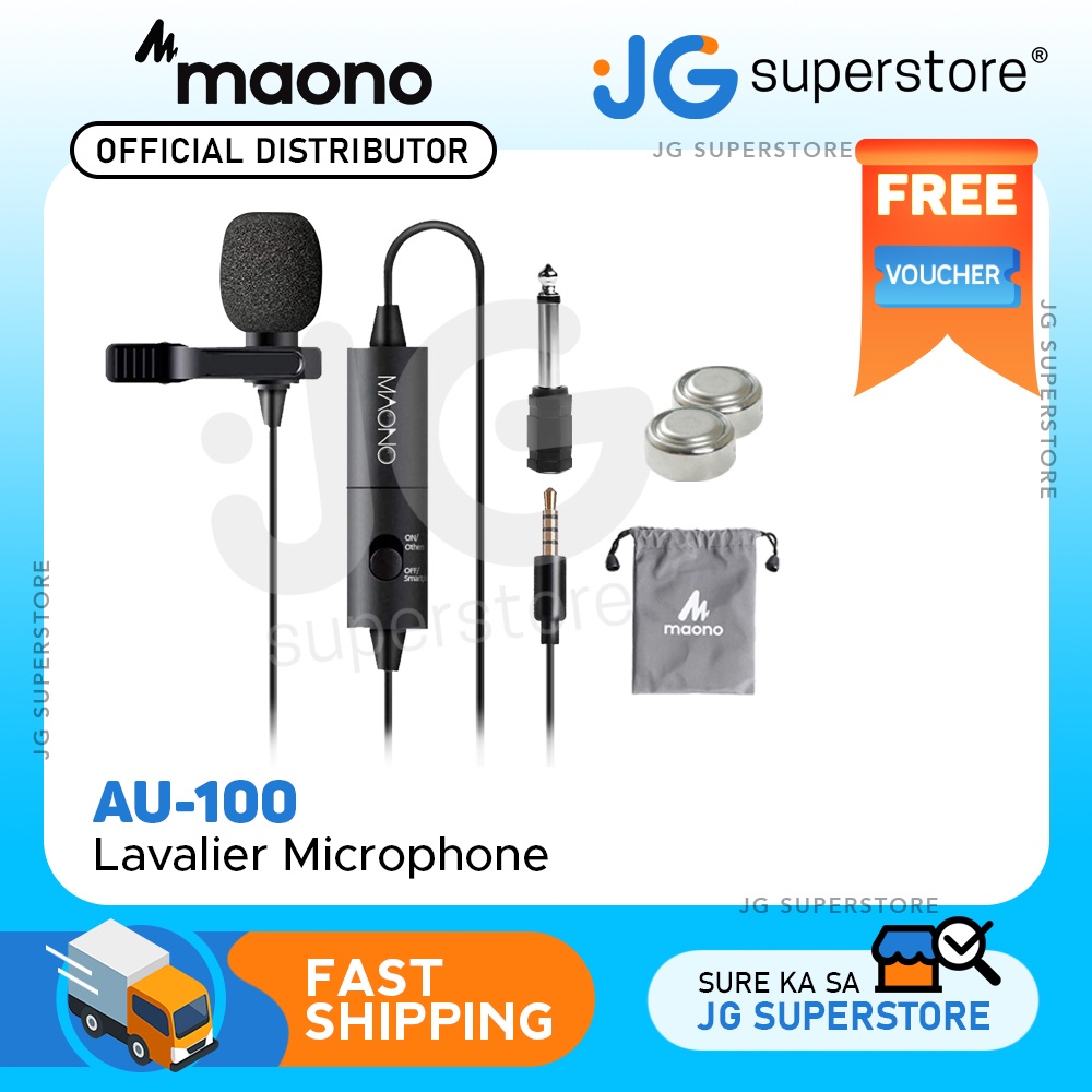 Maono AU100 Multipurpose Lavalier Mic Hands Free Clipon Lapel Mic
