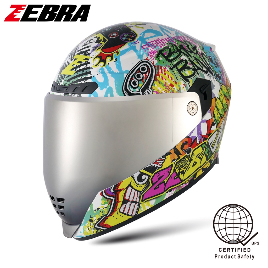 ZEBRA Motorcycle Helmets Full Face YM619 Motor Helmet Dual Visor