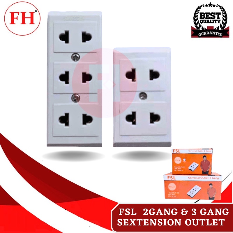 HIGH QUALITY FSL UNIVERSAL OUTLET WITHOUT PLATE (2 GANG AND 3 GANG ...