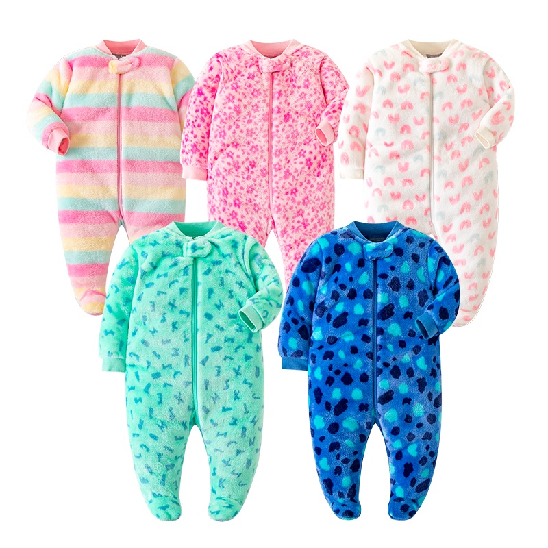 PINPOO Newborn Baby Zipper Flannel Fabric Girls' Frog Suit Warm Boys ...