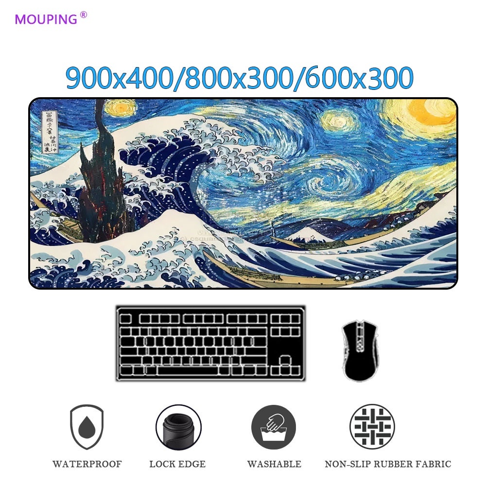 Mousepad Japanese Art Mouse Pad Surfboard Pad The Great Wave Off