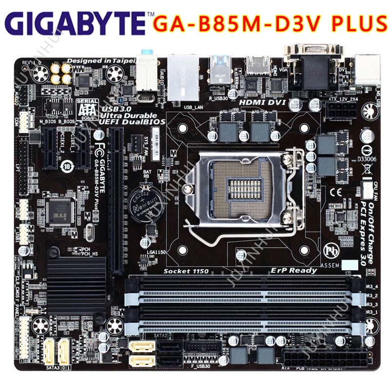GIGABYTE GAB85MD3V Plus with CPU i3 4130 Desktop Motherboard B85