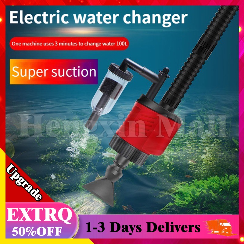 28W Electric Aquarium Water Pump Cleaning Tool Water Changer Gravel