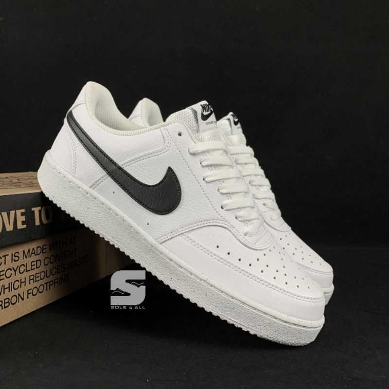 Nike Court Vision Lo Next Nature White Black White | Shopee Philippines