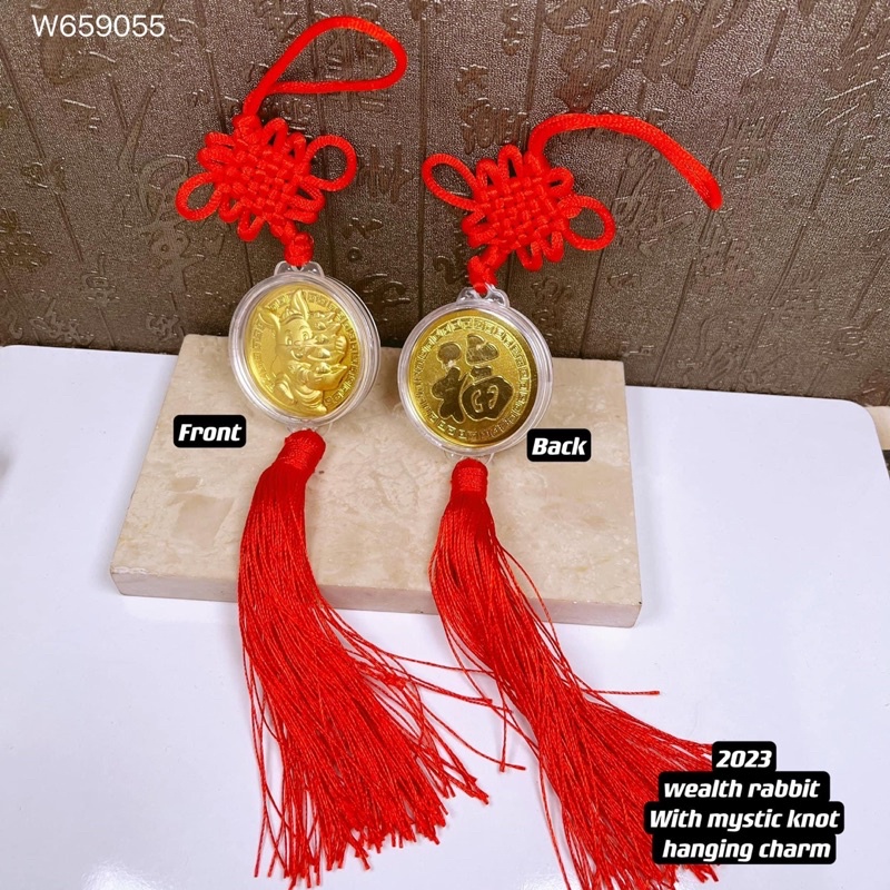 (wikacharms) 2023 wealth rabbit with mystic knot hanging charm | Shopee ...