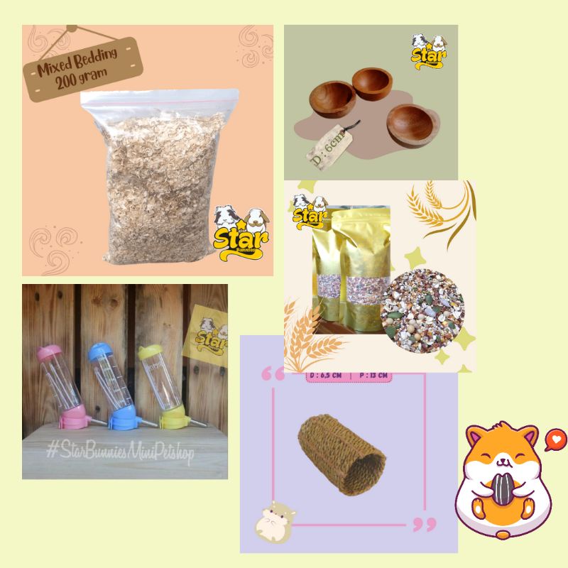 Hamster Package (Series: 4 Cage Mats, Tunnels, Places To Eat And Drink ...