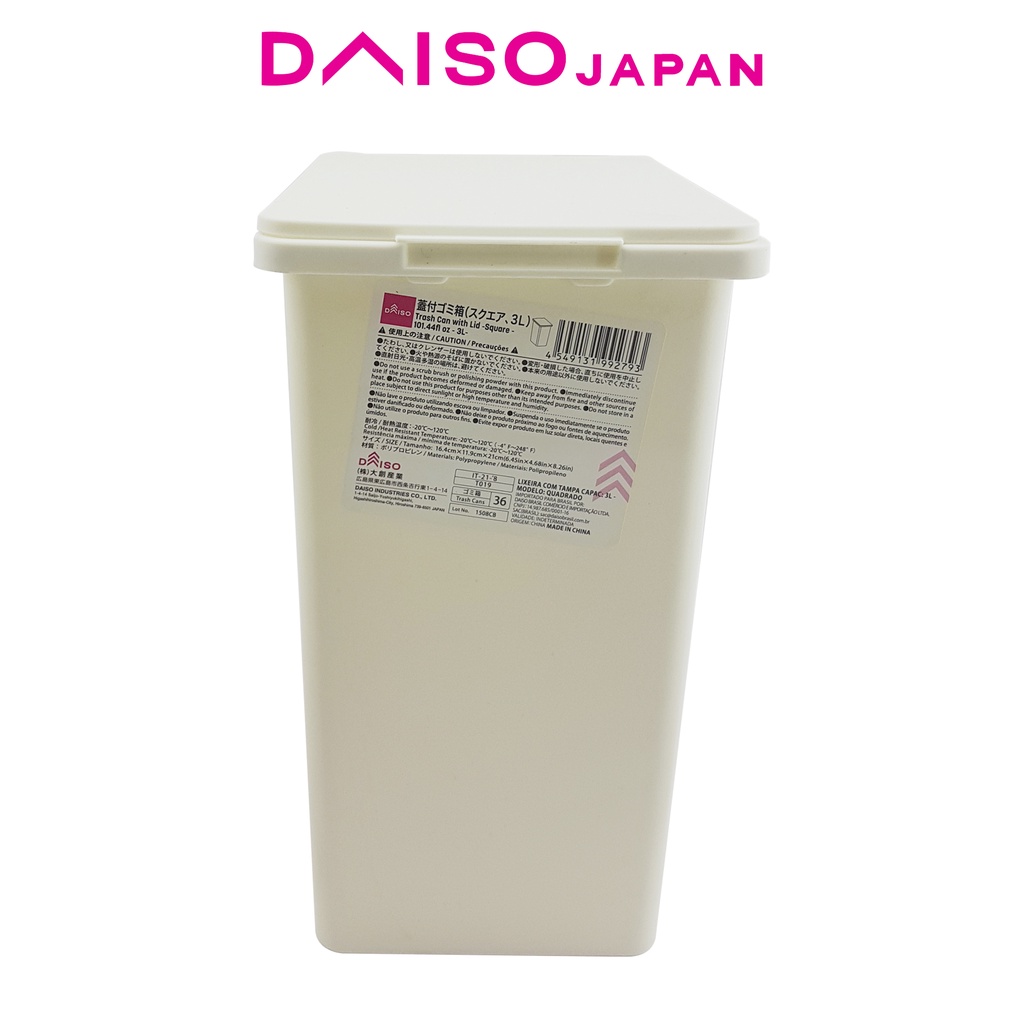 Daiso Trash Can with Lid (3 Liters) Shopee Philippines