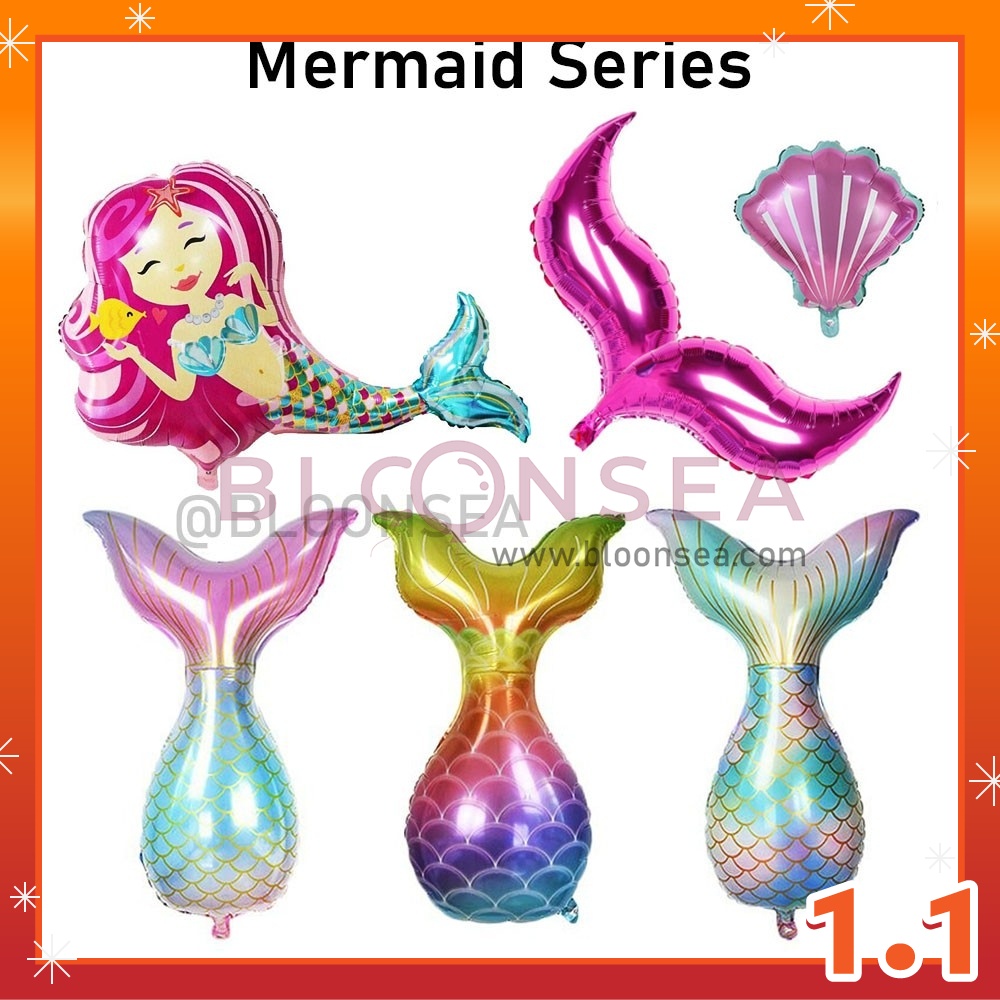 Mermaid Series Foil Balloons Disney S-Shaped The Little Arch Tail ...