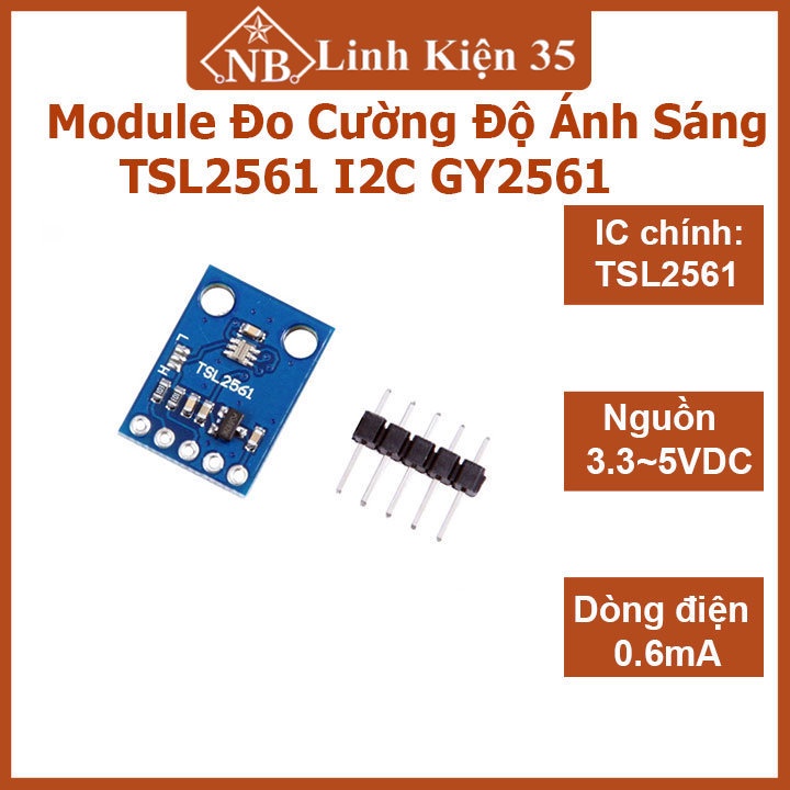 Light intensity measurement Module TSL2561 I2C GY2561 with lux unit ...