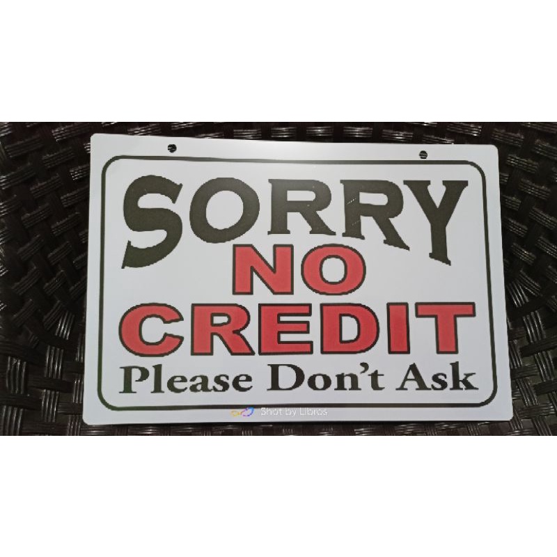 Sorry No Credit Signage A4 Size PVC (Hard Plastic) | Shopee Philippines