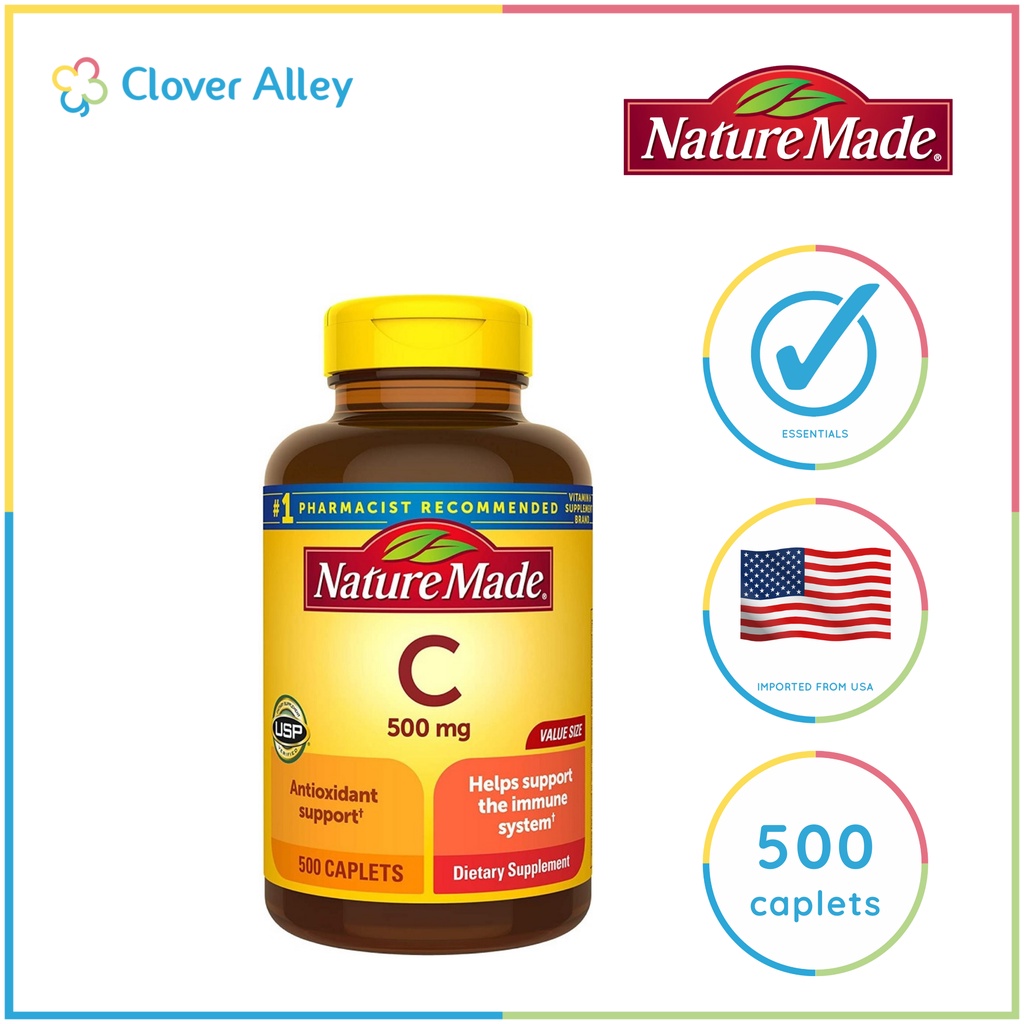 Nature Made Vitamin C 500mg, 500 caplets(09/2025 expiry) Shopee