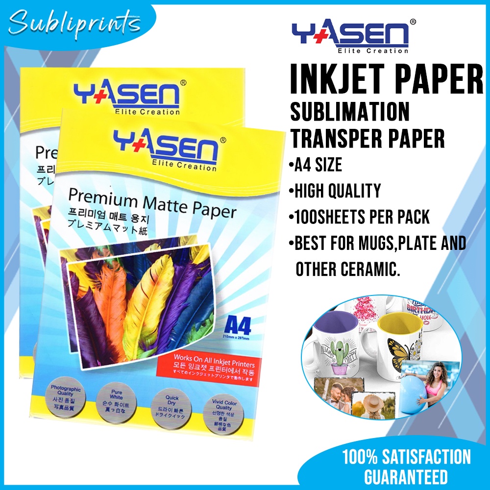A4 Yasen Inkjet Sublimation Coated Transfer Paper (White) (100 sheets