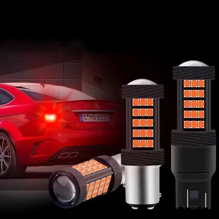 1 Pair Continuously Flasher Brake Light Stop B8031 Chip With 66 Leds