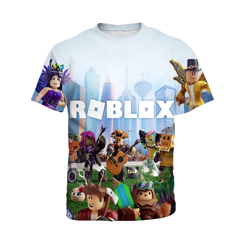 Roblox T-shirt Kids Game 3D Sandbox tshirt Clothes Cartoon Unisex Boys ...