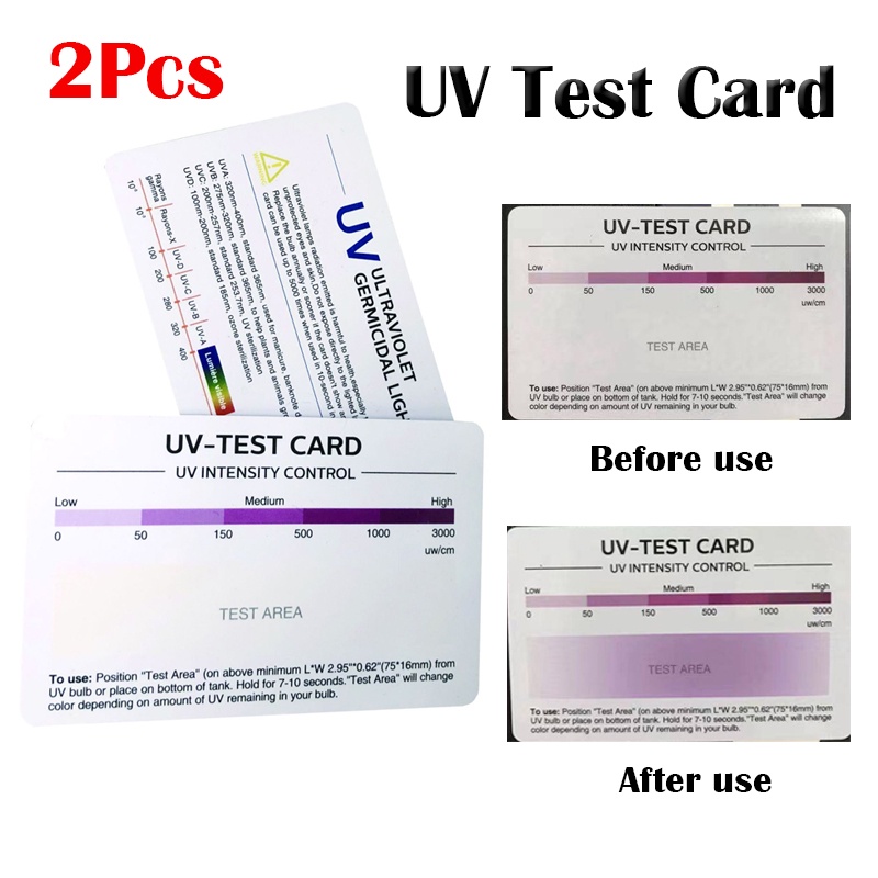 2/4/10Pcs Ultraviolet UV Test Card for Reptile Heat Lamp UVA+UVB 3.0 ...
