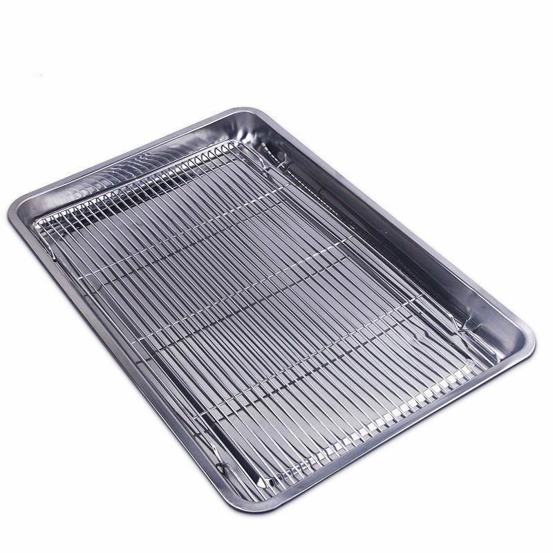 Stainless Steel Drain Oil Rack Holder Baking Cooling Rack Rectangular ...