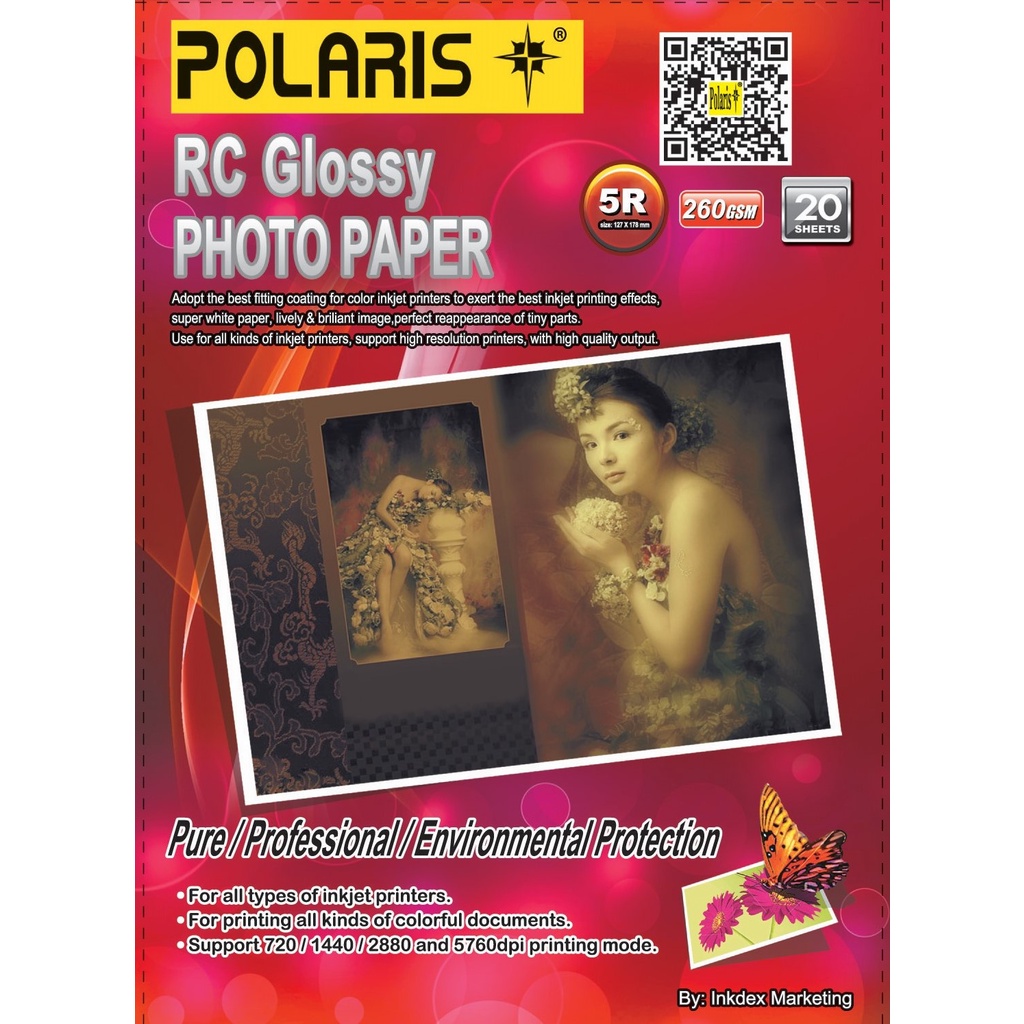 RC GLOSSY PHOTO PAPER (3R, 4R, 5R) 260 GSM 20 SHEETS PER PACK Shopee