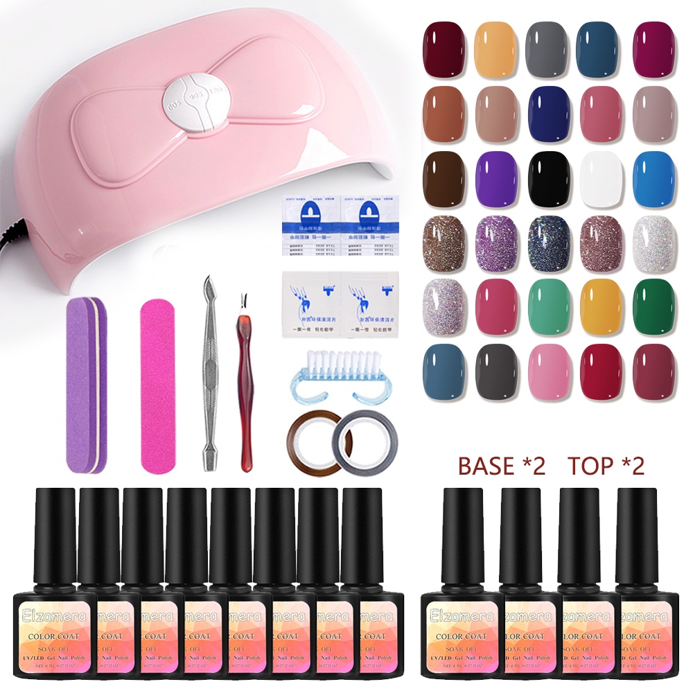 Nail gel polish set (SUN S2 Nail lamp+6pcs/10pcs color gel+nail art
