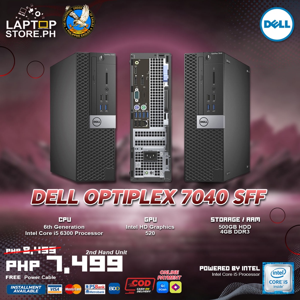 Computer Desktop CPU DELL OPTIPLEX 7040 SFF Intel Core i5 Processor-4gb