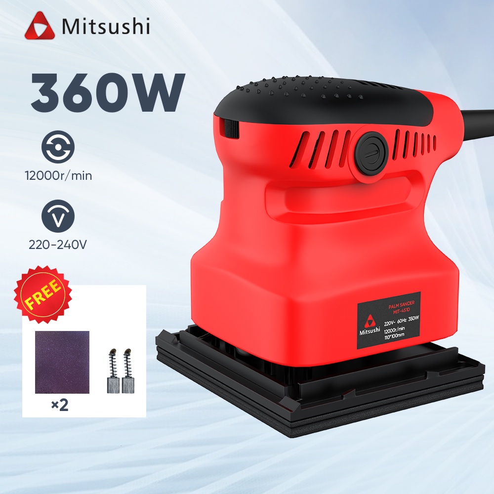 [BUY1 FREE 4PCS ]Mitsushi 360W 220240V Palm Sanding Machine Sander/Original Palm Sander