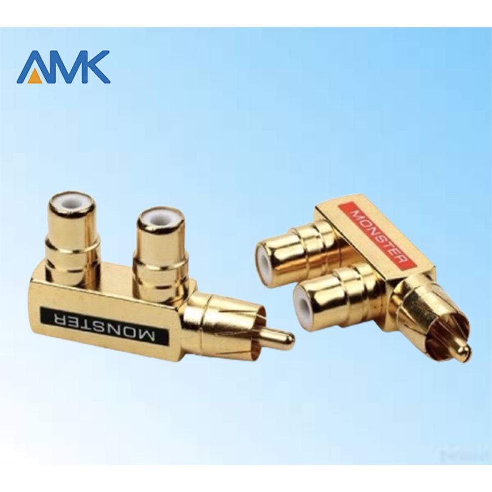 Rca Male To 2 Rca Female Right Angle Audio Plug Splitter Adapter Connector G Shopee Philippines 6015