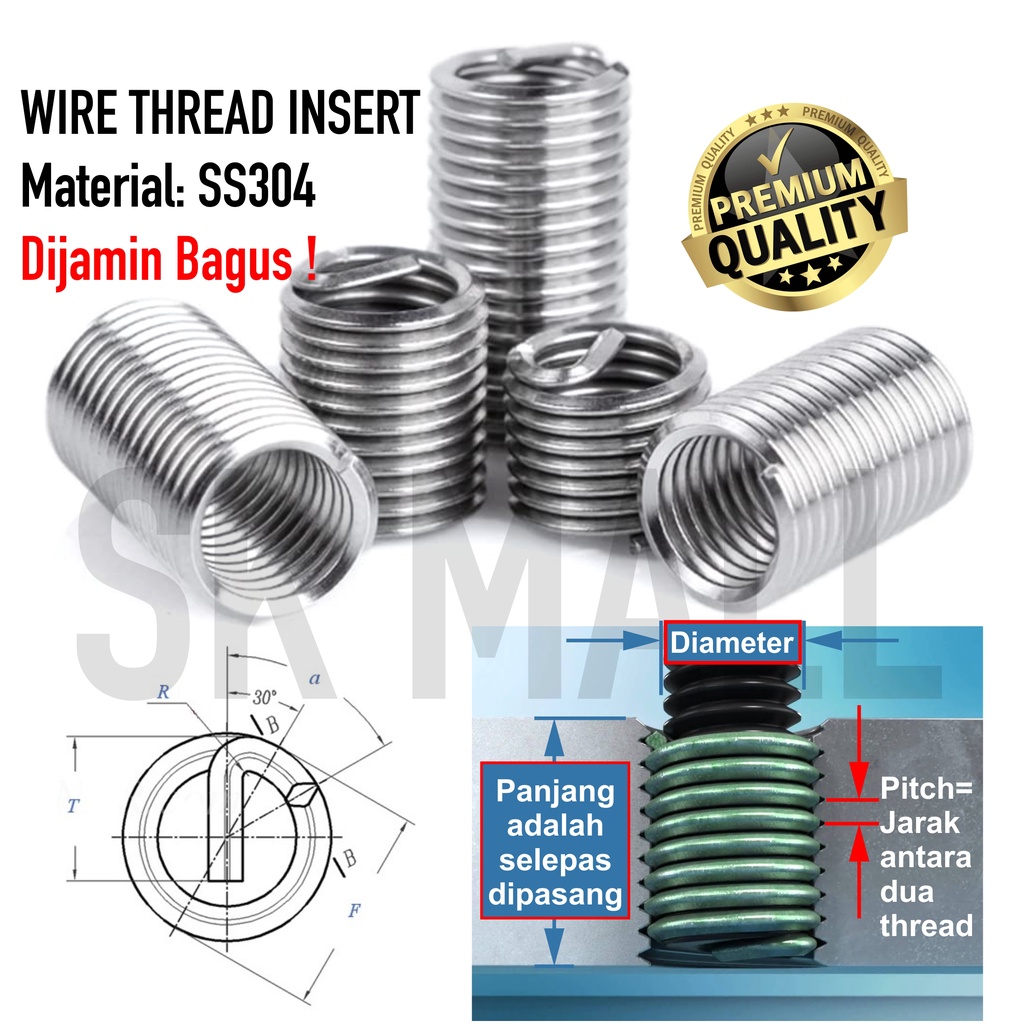 M18x1.5 Thread Repair Kit - 10 PCS Helicoil Stainless Steel Insert Kit For Automotive & Industrial Use