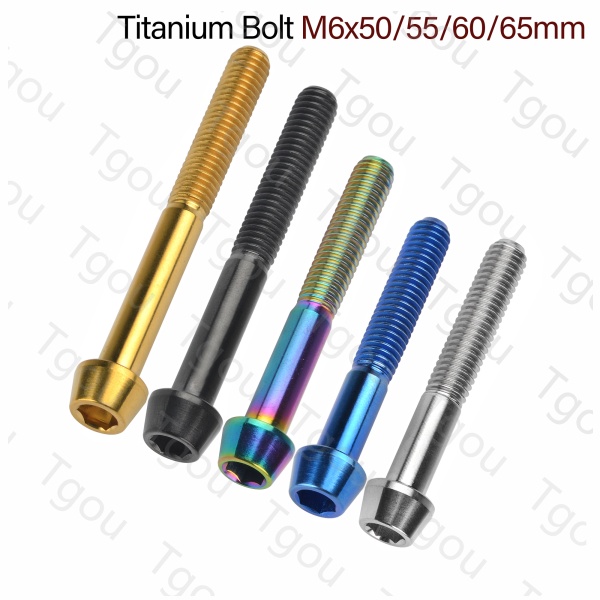 Tgou Titanium Bolt M6 x 50 55 60 65mm Allen Key Taper Head Bolt taper