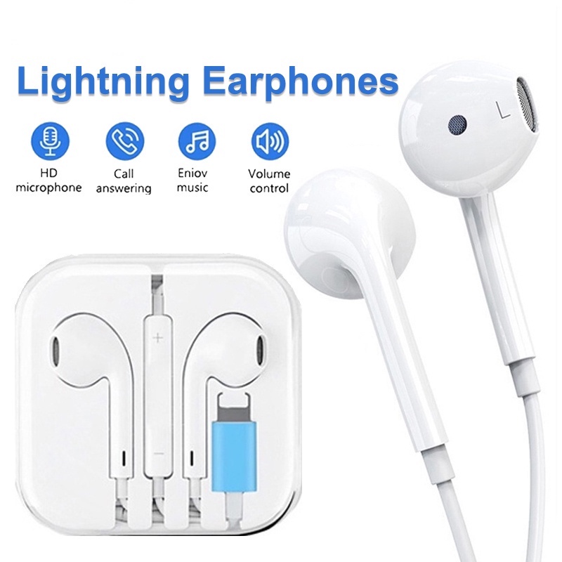 Lightning Earphone for Iphone Wired Headphones for Iphone 14 13 12 X 8 7 Headphoned with Mic COD