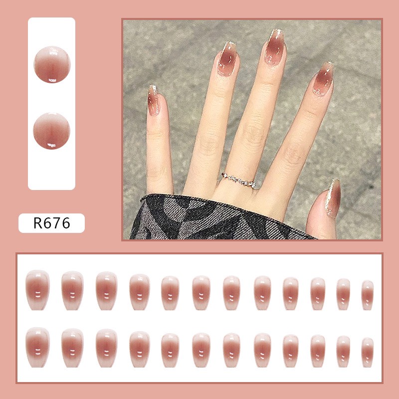 [Collection] Nail box basic plain fake nails 24 simple nails in many ...