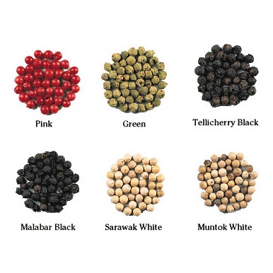 pepper & powder spice berry white black green pink peppercorns serbuk ...