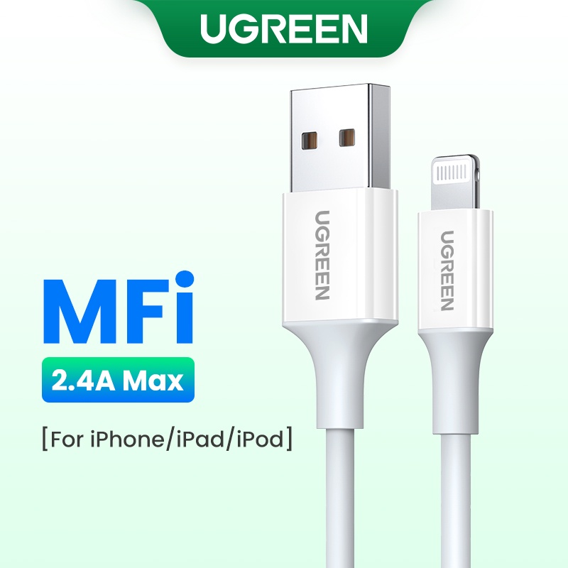 UGREEN Original MFi USB Cable for iPhone 14 Mini 2.4A Fast Charging Charger  Data Cable for iPhone 13 Max 11 XR 8