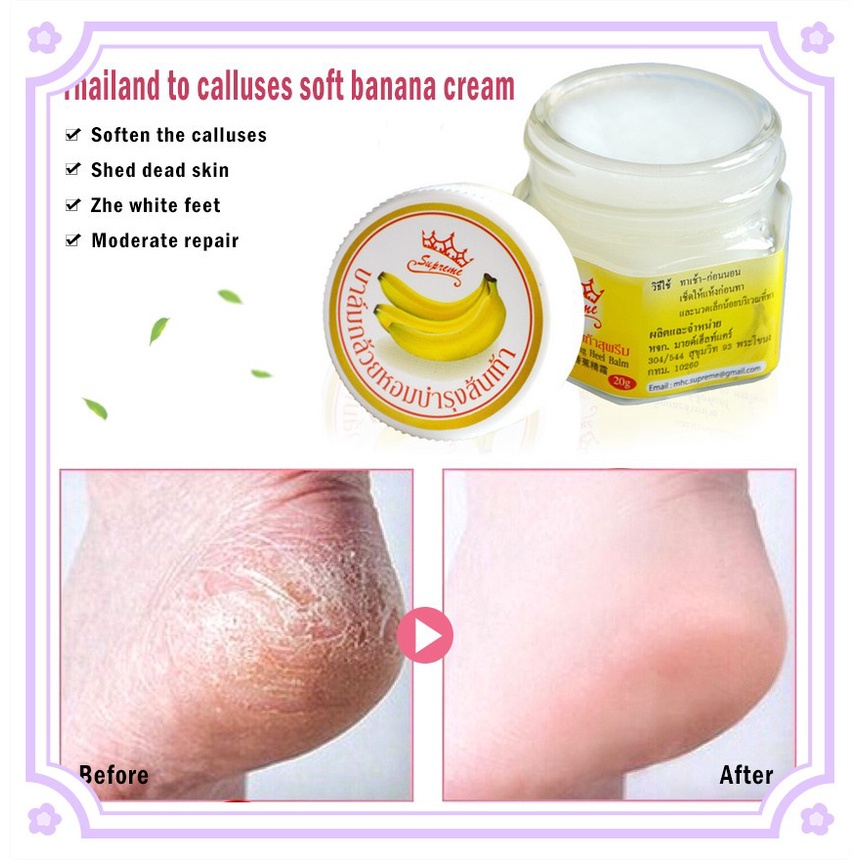 20g Banana Cream Anti-Drying Smooth Crack Heel Balm Cracked Repair Foot ...