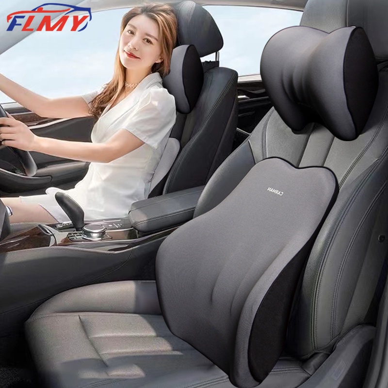 Car Neck Pillow Lumbar back Support,Soft Memory Foam Headrest Lumbar Pillow  Set,100%Pure Memory Foam