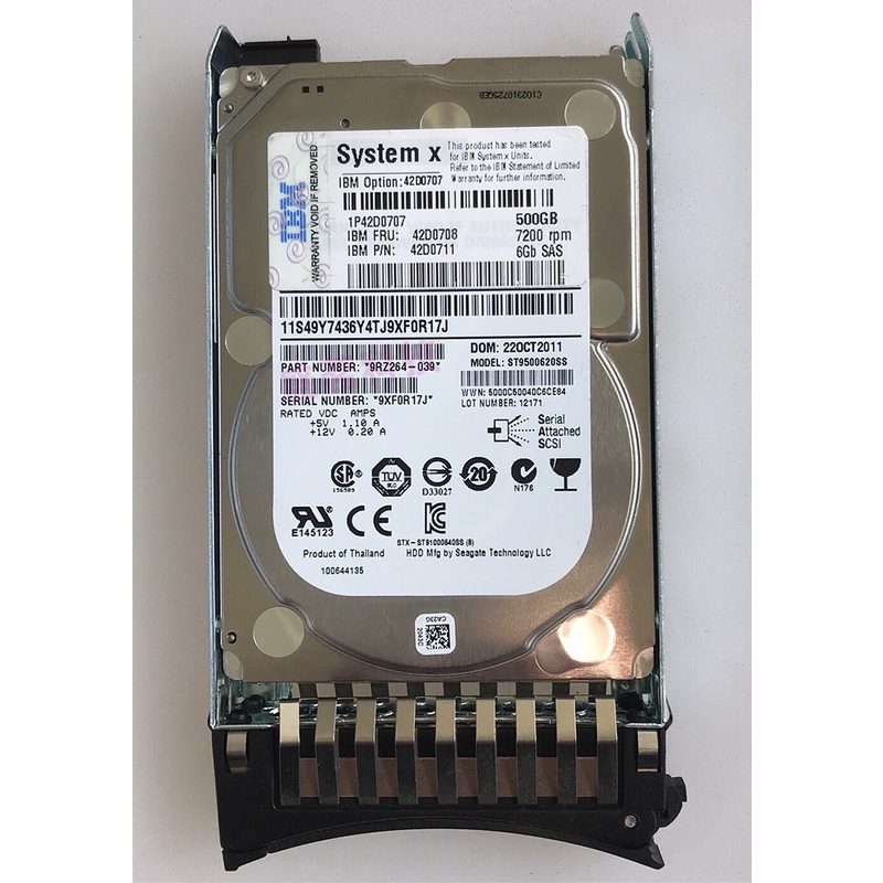 IBM 42D0707 42D0708 500G 7.2K 6Gb 2.5 inch hard disk 90Y8953