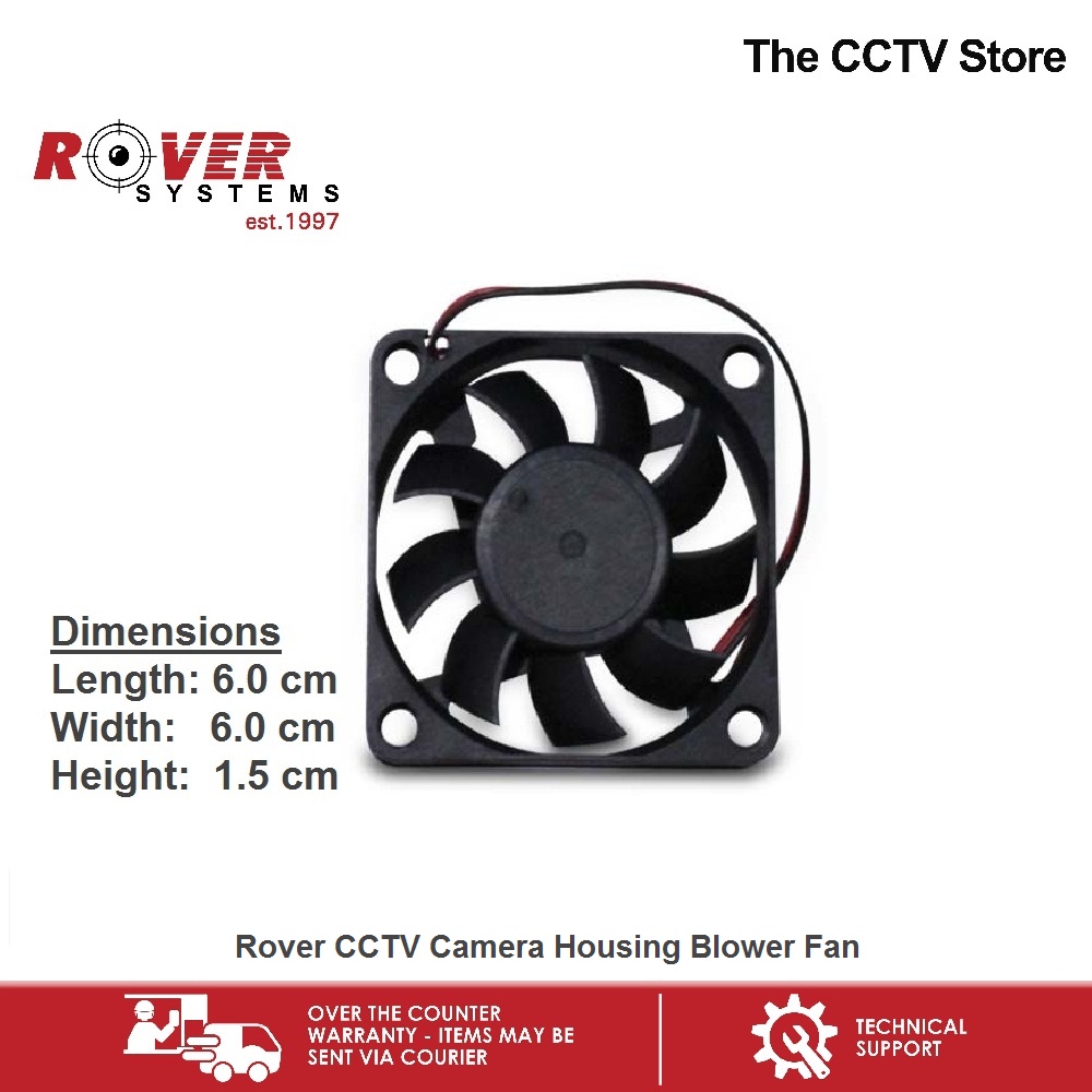 Rover Systems 6 cm x 6 cm x 1.5 cm CCTV Camera Housing Blower Fan Black ...
