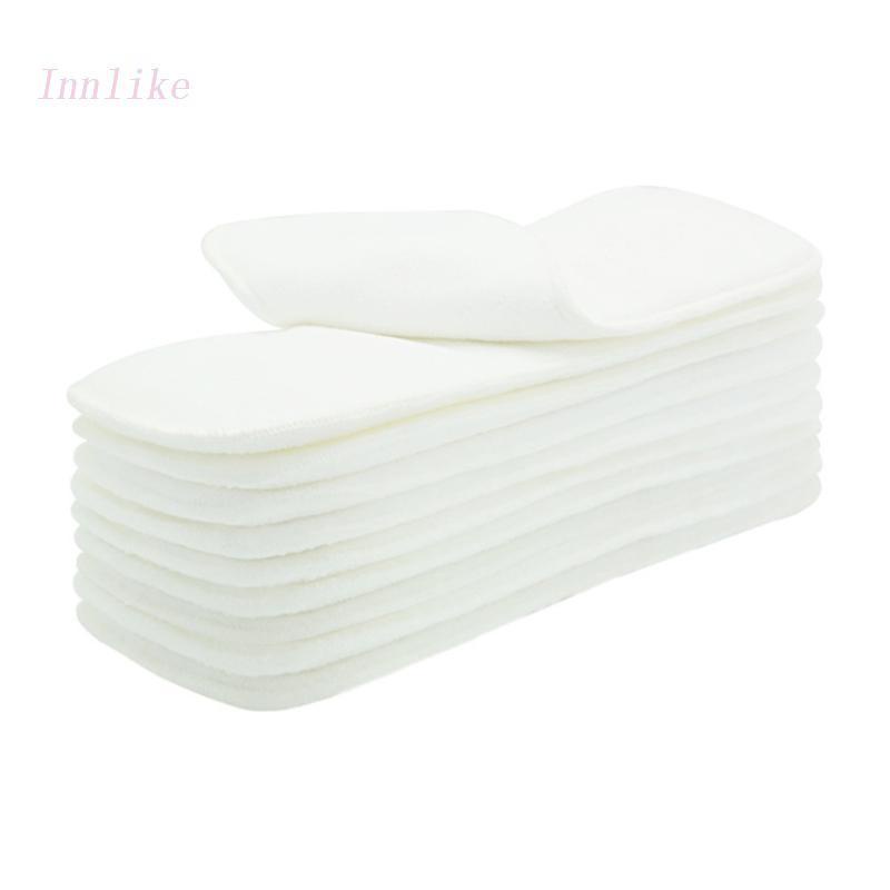 INN 10pcs 3 Layers Microfiber Cloth Diaper Inserts Reusable Super