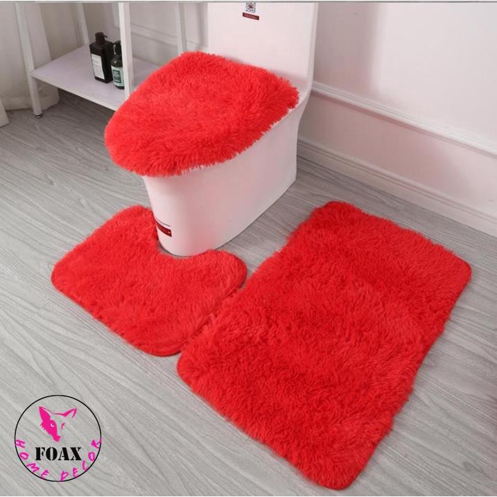 Bathroom Rug Set of 3 Bath Mats Bath Set Super Soft Anti Slip Soft Mats
