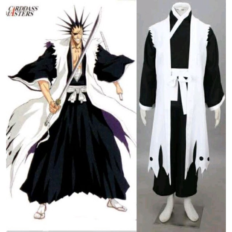 Kenpachi Zaraki from Bleach Kid Short Sleeve Dress with Sword and Battle Ready Pose Design TS04 main image 1