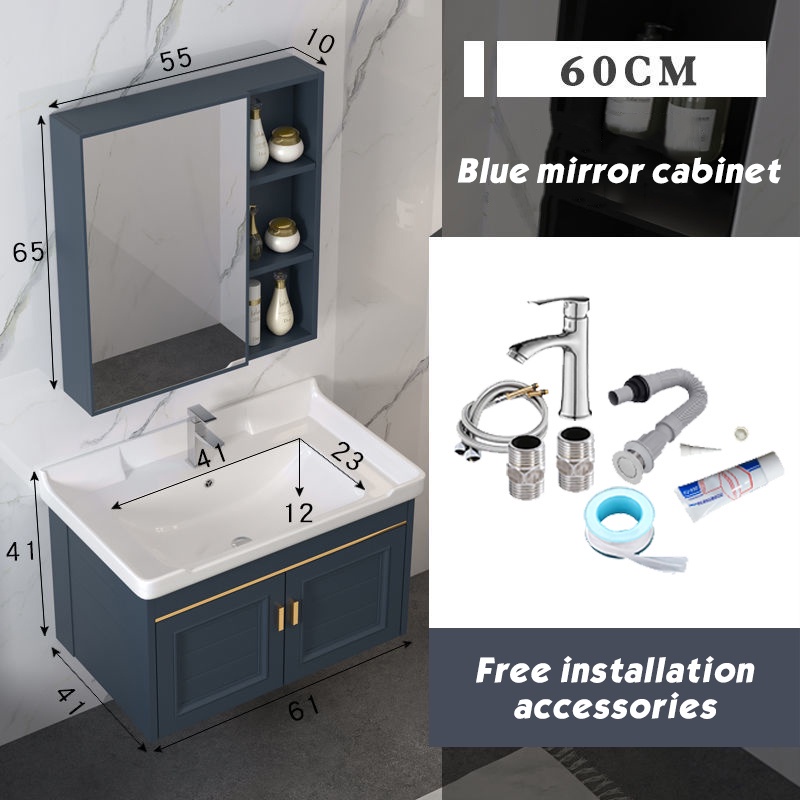 Aeommall Ceramic Sink Washbasin Combo Set Bathroom lavatory basin sink