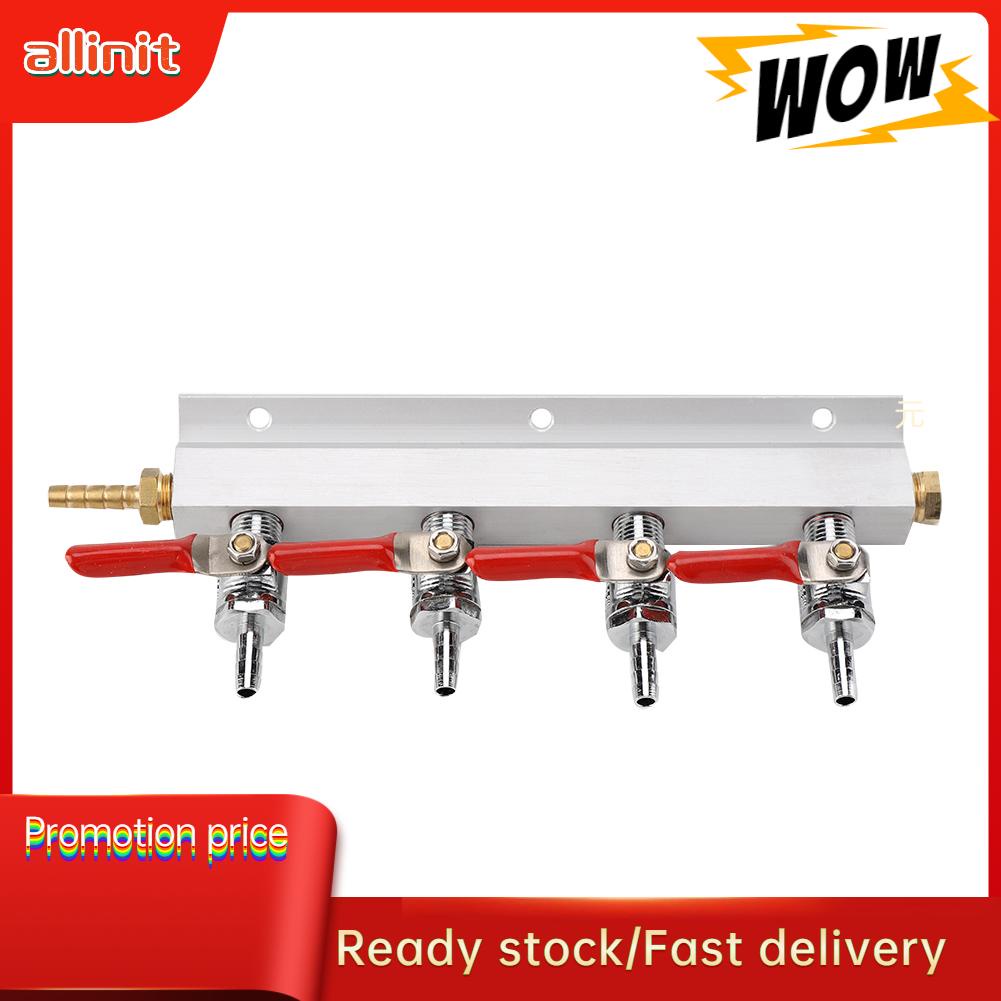 Allinit 4 Way CO2 Gas Manifold/Distributor Beer Splitter Regulator