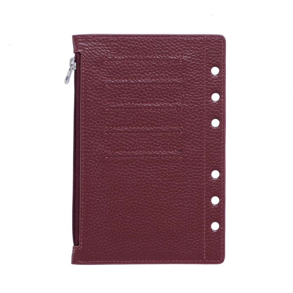Moterm Zipper Flyleaf for A6 Size Ring Planner Genuine Pebbled Grain ...