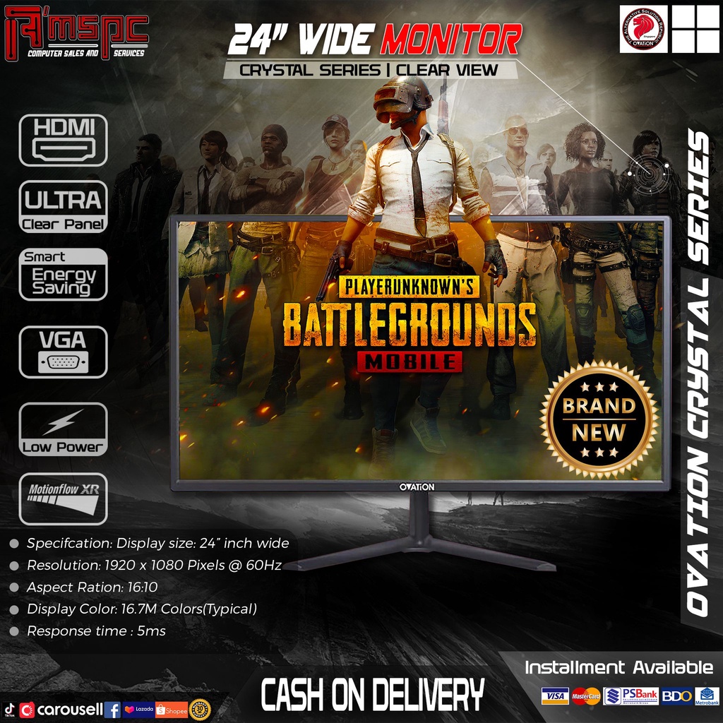 BRANDNEW MONITOR 24 INCHES WITH HDMI PORT | VGA PORT | ULTRA CLEAR ...