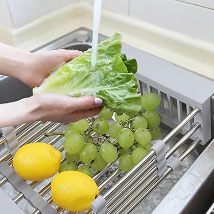 Retractable Sink Water Filter Rack Drain Basket Stainless Steel Kitchen ...