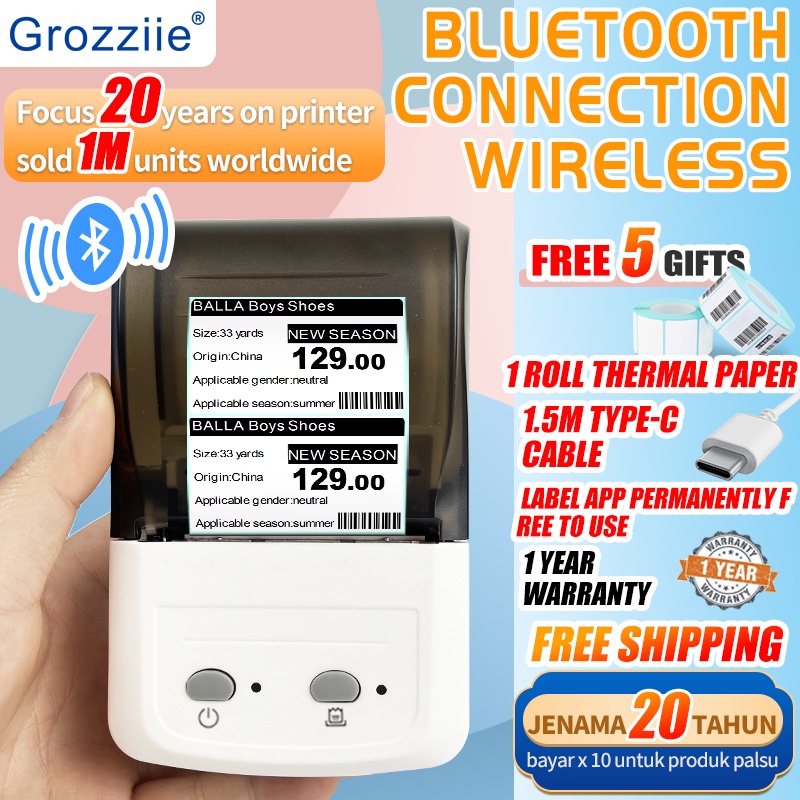 Handheld mini thermal printers portable price tag and QR codes small