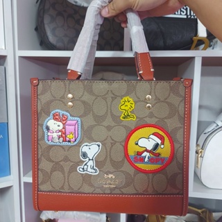 NWT Coach X Peanuts Graham Structured Tote In Signature Canvas With Patches