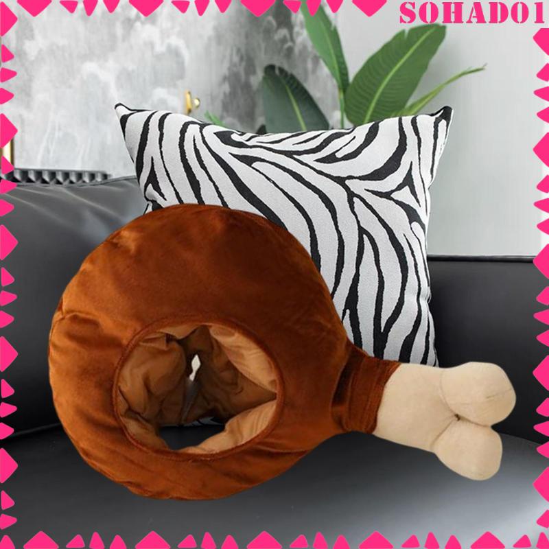 [Sohad] Soft Chicken Drumstick Hat Party Costume Hat Cosplay Headwear