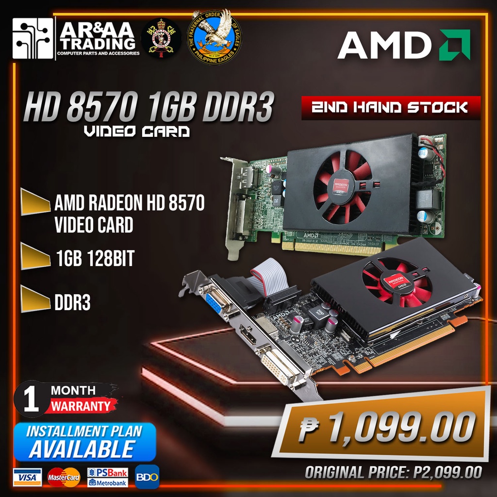 Video Card Amd Radeon Hd 8570 1gb 128bit Ddr3 Shopee Philippines 5567