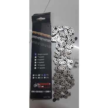 KMC PEANUT CHAIN NEW PACKAGING 116LINKS 1/2X1/8 SINGLE SPEED TAIWAN 600 ...