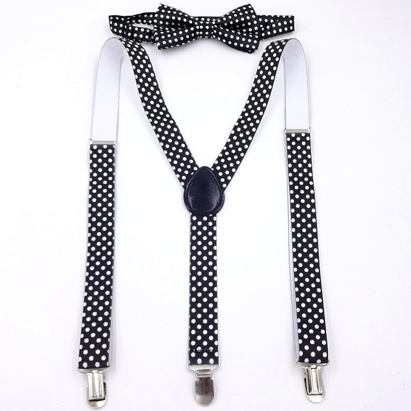 Suspender and Bowtie for Adult Rainbow Color Leopard Print Suspenders