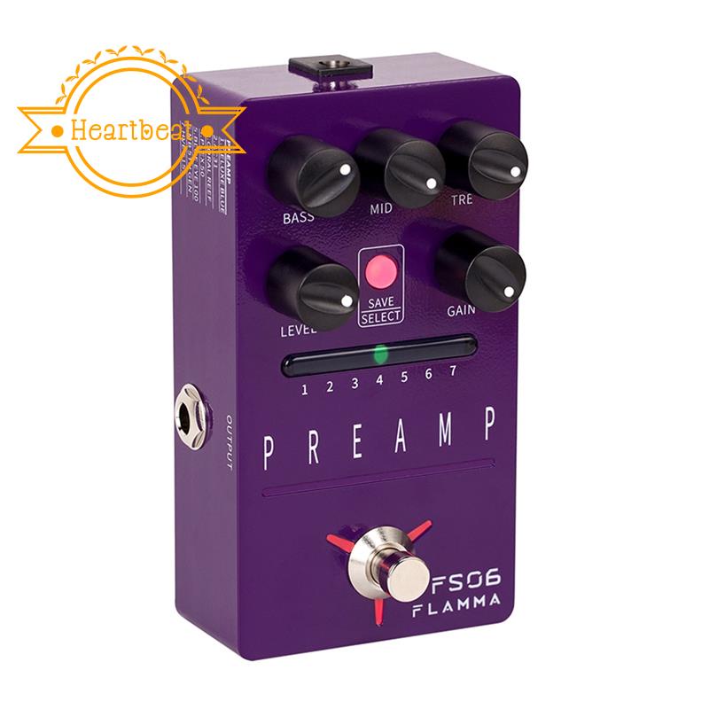 FLAMMA FS06 Preamp Guitar Effects Guitar Reverb Effector Pedal with 7